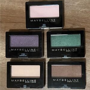 Maybelline Individual Eyeshadow Set - Seashell, Plum, Cool Cocoa, Green, Linen